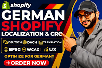 do germany shopify localization, translation, dropshipping cro optimization