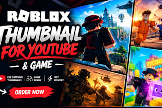design a roblox thumbnail for youtube or your game