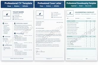 create professional cvs,  resumes,  cover letters and hospitality templates