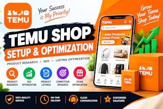 do professional temu shop setup and optimization