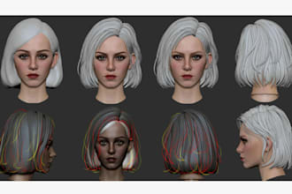do 3d character modelling, hair xgen, add realistic hair groom to unreal engine