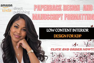 do book layout design, paperback formatting, and manuscript formatting for KDP