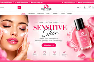 design skincare cosmetics shopify store beauty website spa store