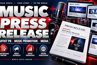 write a music press release for artists, musicians, albums and new release