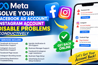 solve your facebook ad account, instagram account disable problems conductively