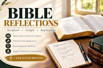 write inspiring bible reflections, prayers and scripture
