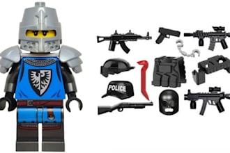sculpt 3d lego model minifigure armor helmets and weapons for 3d printing as stl