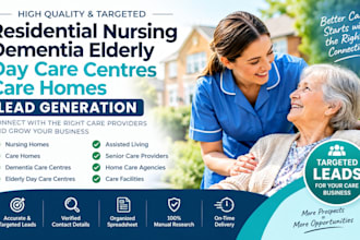 residential nursing dementia elderly day care centres care homes lead generation
