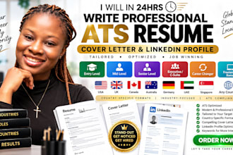 write, edit, optimize ats resume, cover letter and linkedin profile optimization