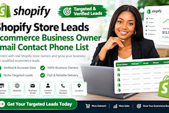 shopify store leads ecommerce business owner email contact phone list