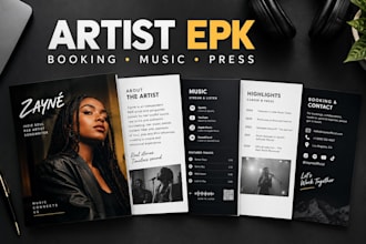 design an artist epk electronic press kit for booking and promotion