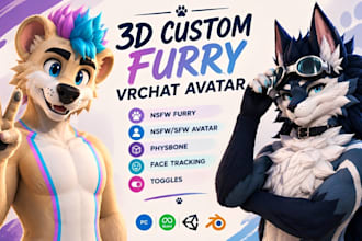 create custom vrchat avatar furry avatar koikatsu nsfw avatar warudo vtuber