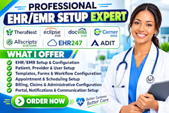 setup theranest eclipse ehr docvilla ehr cerner emr allscript emr ehr 247 adit