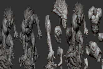 sculpt or reshape stl file,3d statue creation,3d character figuring for 3d print
