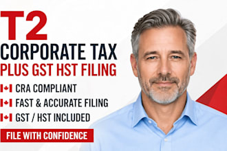 prepare your canada t2 corporate tax return and gst hst filing