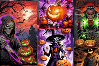 design halloween flyers, posters and postcards, horror poster design