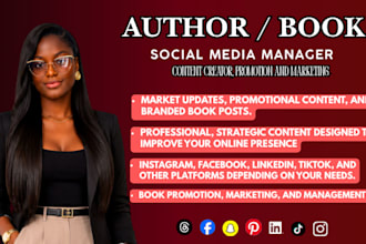 be your author social media manager, book promotion, marketing, booktok, ebook