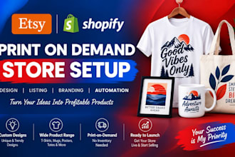 do etsy shopify print on demand store printify printful print on demand website