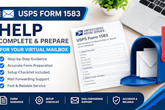 help complete usps form 1583 for your virtual mailbox setup