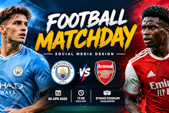 design professional football matchday graphics for your club