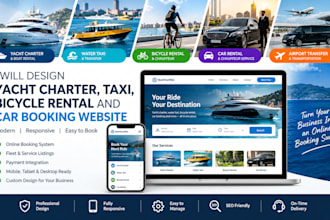 design yacht charter taxi bicycle rental bicycle chauffeur car booking website