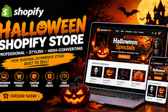 design halloween shopify website halloween shopify seasonal store halloween web
