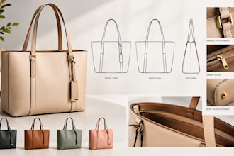 create bag tech pack, handbag, backpack, tote, duffle bag with production specs
