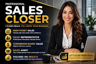 sales closer sales representative commission based high ticket sales agent