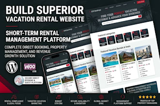 build vacation rental website short term rental  property management website