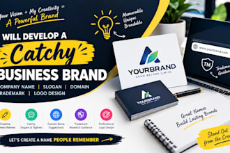 develop catchy business brand company name  slogan domain trademark logo design