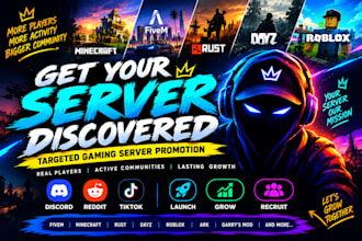 promote discord fivem minecraft rust dayz roblox gaming server gaming promotion