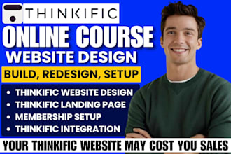 thinkific website redesign, thinkific course membership setup, lms, learnworlds