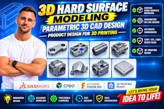 3d hard surface model product design electronic design solidwork for 3d printing