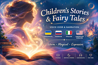 narrate your childrens story fairy tale or audiobook in 4 languages