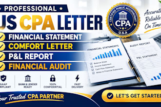 financial statement, comfort letter, p and l, us cpa letter, financial audit