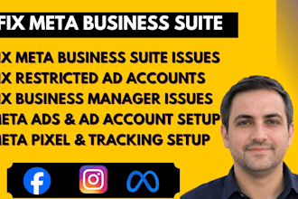 fix meta business suite, ad account and meta  business manager issuse