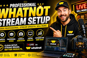 setup a professional whatnot live stream for serious seller