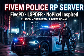 develop fivepd, lspdfr and nopixel inspired police rp server for fivem