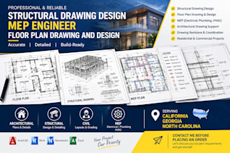 structural drawing design mep engineer floor plan drawing and design in ca ga nc