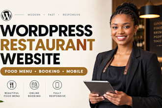 build wordpress restaurant food menu website design and development online site