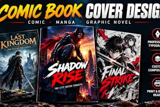 design a professional comic book cover for your story