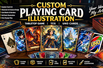 design custom playing card illustration tabletop game tcg uno cards