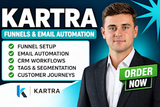 setup kartra crm funnel emal automation and customer journey workflow