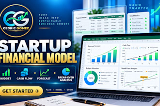 create your startup financial model, budget, cash flow and break even forecasts