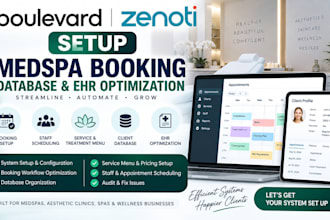 do boulevard zenoti setup medspa booking database and ehr optimization
