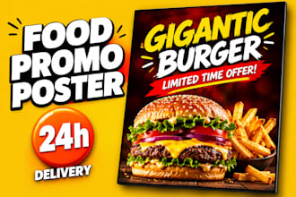 design high converting restaurant promo posters and food flyers