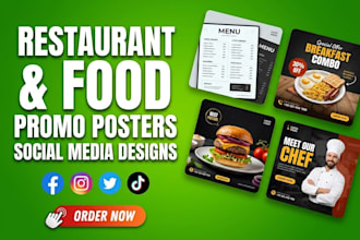 design eye catching restaurant promo posters food flyers