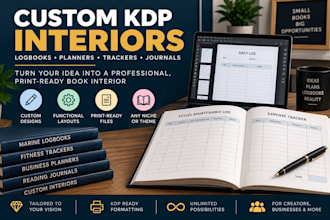 design a custom KDP logbook tracker or record book interior