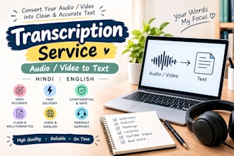do hindi and english transcription from audio or video