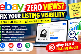 fix ebay zero views, low traffic, listing visibility, search ranking and sales